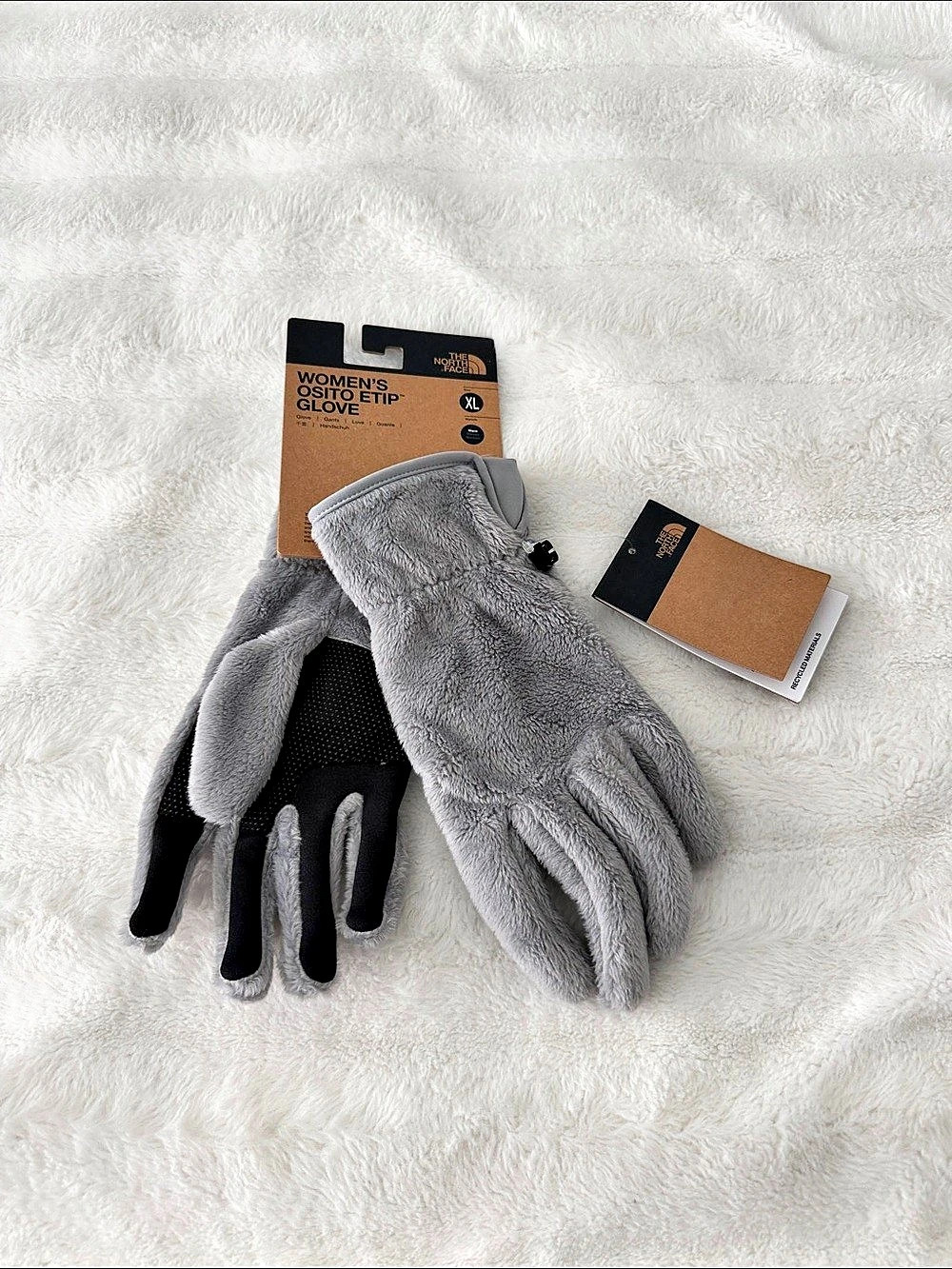 NWT The North Face Women's Osito Etip Glove Gray & Black XL
